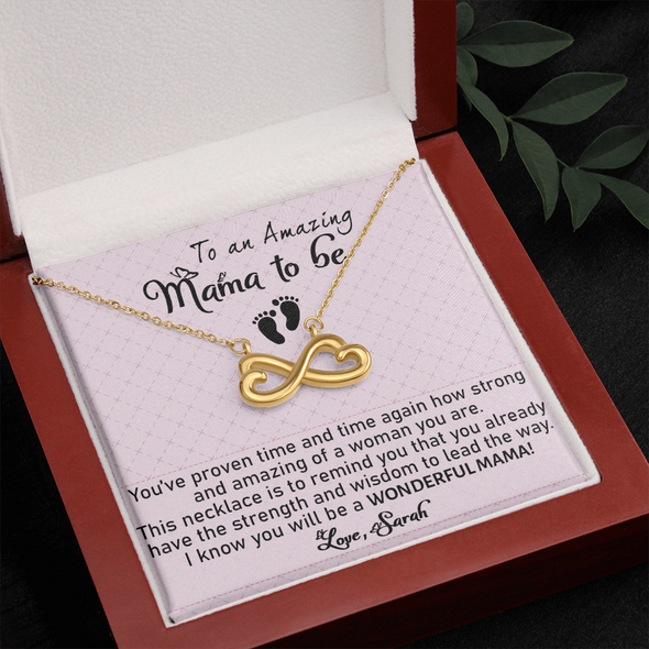 To An Amazing Mama To Be, Infinity Hearts Necklace, Mother's Day, Anniversary, Birthday, Mother's Day, Christmas, Gift For Her Valentine's Day, Jewelry For Mom, Customized Pendant For Newly Mom