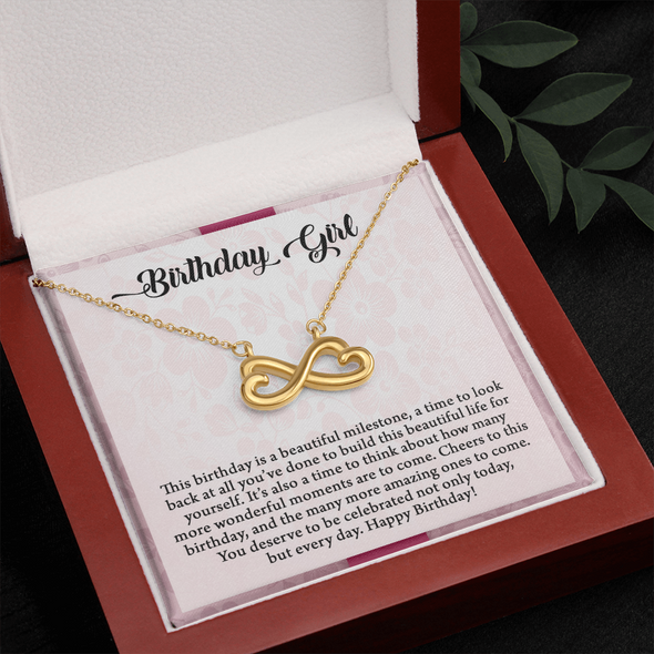 Birthday Girl, Infinity Hearts Necklace, Birthday Gift For Her, Jewelry For Her, Present For Her Birthday, Necklace For Her, Gift For Her