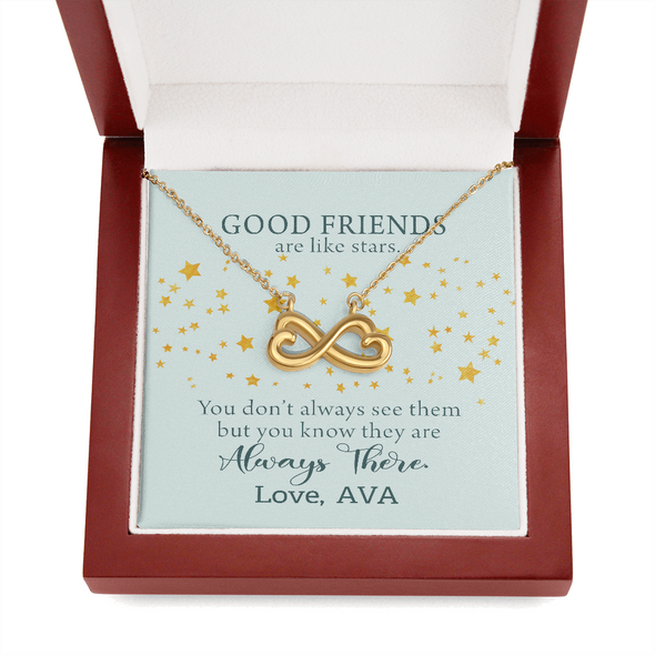 To My Good Friends, Infinity Hearts Necklace With You Don't Always See Them Custom Message Card, Jewelry For Her, Birthday, Gift For Her, Necklace for Her