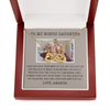 To My Bonus Daughter, Infinity Hearts Necklace With Privilege Of Being Your Mother Message Card, Customized Picture And Name Gift Pendant For Her, Christmas, Birthday, Anniversary, Gift For Her