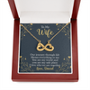 To My Beautiful Wife, Infinity Hearts Necklace With Our Journey Through Life Means Everything To Me Customized Message Card, Birthday, Gift For Her, Jewelry For Her, Pendant For Her