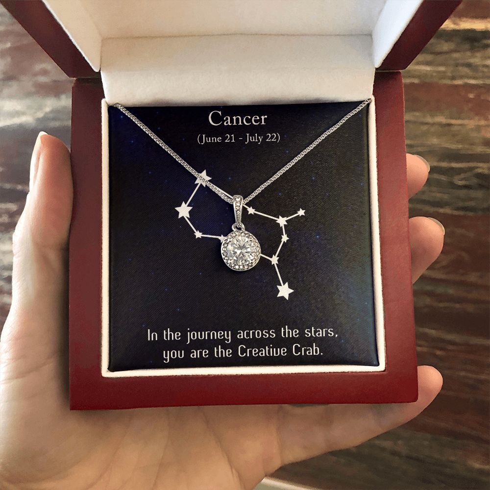 YOU ARE THE CREATIVE CRAB, CANCER MESSAGE CARD WITH ETERNAL HOPE NECKLACE, ZODIAC MESSAGE CARD, GIFT FOR HER