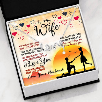To My Wife You Make Me Laugh Love Scripted Necklace, Gift for Her, Present for Birthday, Gold/silver Pendant, Anniversary, Christmas, Valentine's Day, Couple Jewelry