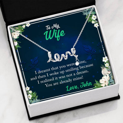 I Realized That You Are Already Mine, Couple Gift, Customized, Jewelry For Her Birthday, Anniversary, Valentine's Gift, Scripted Love Pendant, Love Necklace