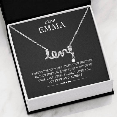 Dear Wife, I Love You Forever And Always, Custom Couple Accessories, Scripted Love Necklace With Message Card For Her, Birthday, Valentine's Gift, Anniversary