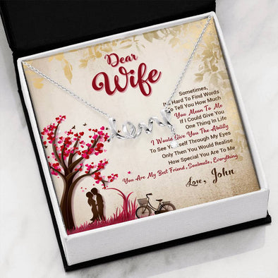 My Dear Wife You Are My Best Friend, Soulmate, Everything, Gift For Her, Couple Accessories, Birthday, Scripted Love Necklace, Couple Necklace, Valentine's Gift