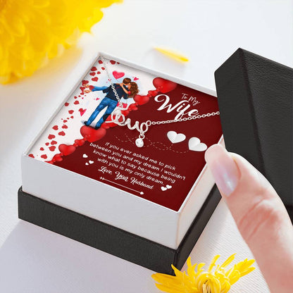 To My Wife Being With You Is My Only Dream Love Scripted Necklace, Couple Gifts, Gold/silver Necklace, Anniversary, Christmas, Valentine's Day, Gift for Birthday