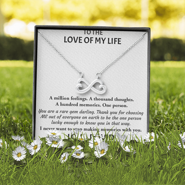 Customized Pendant To Love Of My Life, Infinity Hearts Necklace, Gift For Her, Birthday Gift, Christmas, Anniversary, Gift For Her, Valentine's Day, Jewelry For Her