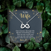 To My Beautiful Wife, Infinity Hearts Necklace With Our Journey Through Life Means Everything To Me Customized Message Card, Birthday, Gift For Her, Jewelry For Her, Pendant For Her
