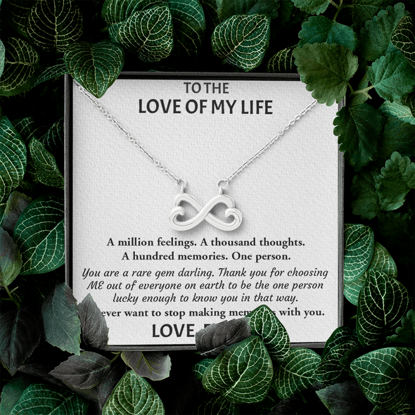 Customized Pendant To Love Of My Life, Infinity Hearts Necklace, Gift For Her, Birthday Gift, Christmas, Anniversary, Gift For Her, Valentine's Day, Jewelry For Her