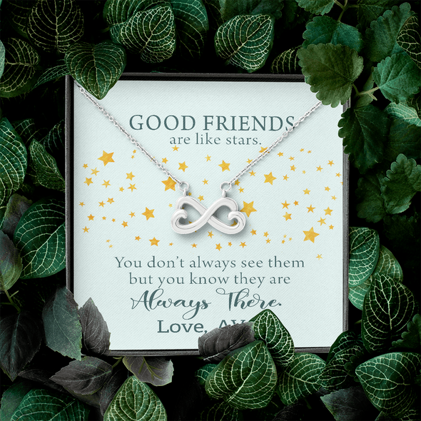 To My Good Friends, Infinity Hearts Necklace With You Don't Always See Them Custom Message Card, Jewelry For Her, Birthday, Gift For Her, Necklace for Her