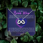 To My Bonus Mom, Infinity Hearts Necklace, Necklace With Thanks For Being Brave Message Card For Her, Mother’s Day Gift Pendant For Her, Christmas, Birthday, Anniversary, Jewelry For Her