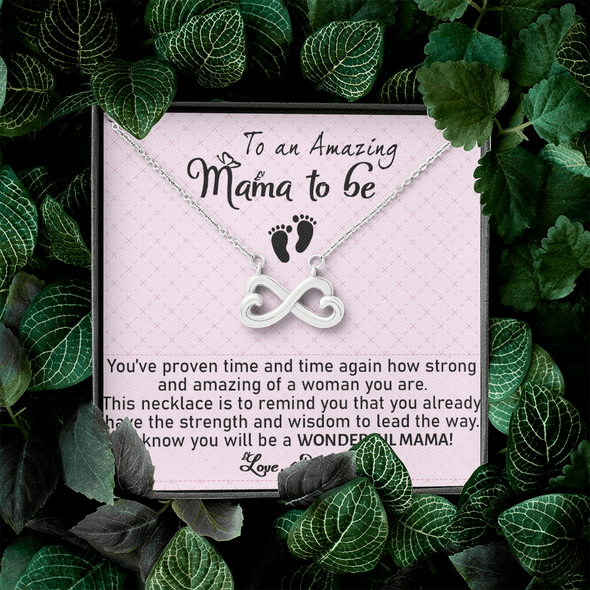 To An Amazing Mama To Be, Infinity Hearts Necklace, Mother's Day, Anniversary, Birthday, Mother's Day, Christmas, Gift For Her Valentine's Day, Jewelry For Mom, Customized Pendant For Newly Mom