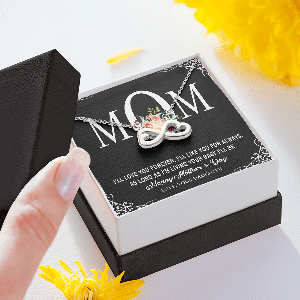 To My Beautiful Mom, Heart-Shaped Infinity Necklace, Birthday, Mother's Day, Christmas, Pendant For Mom, Anniversary, Gift For Her, Valentine's Day