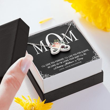 To My Beautiful Mom, Heart-Shaped Infinity Necklace, Birthday, Mother's Day, Christmas, Pendant For Mom, Anniversary, Gift For Her, Valentine's Day