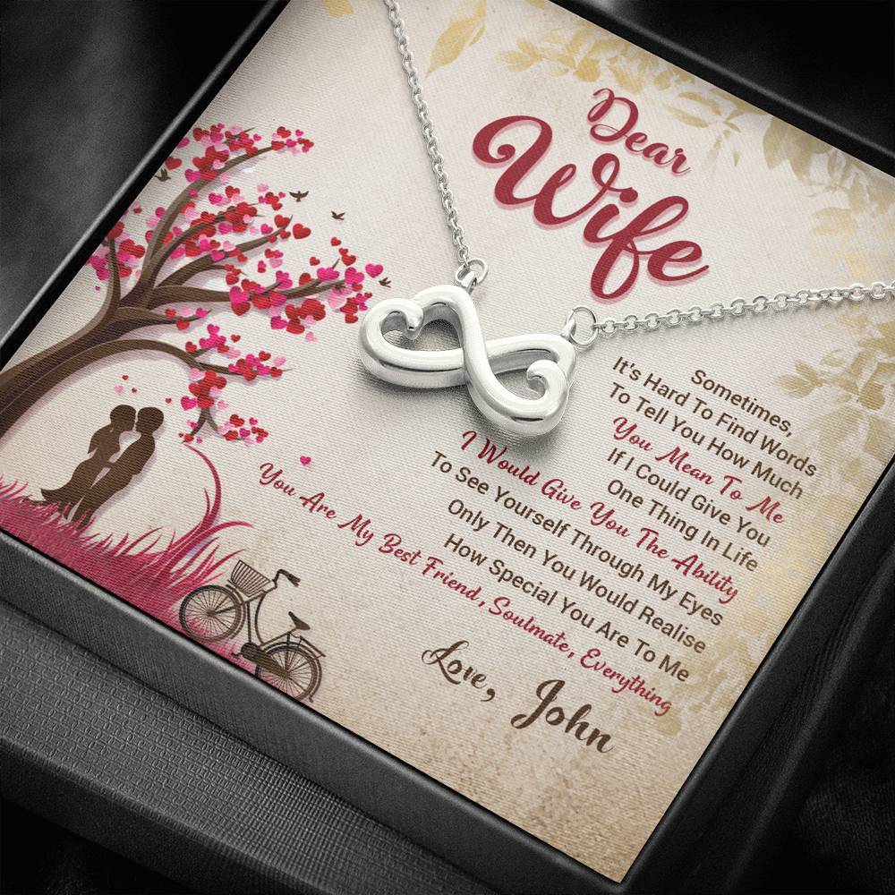 To My Wife, You Are My Soulmate, Infinity Pendant, Customized Gift, Gift For Wife, Anniversary, Birthday, Custom Couple Gifts, Customized Infinity Necklace
