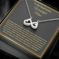 To My Boyfriend's Wonderful Mom, Infinity Hearts Necklace, Birthday, Mother's Day, Gift For Her, Christmas, Valentine's Day, Jewelry For Mom, Silver Pendant, Anniversary