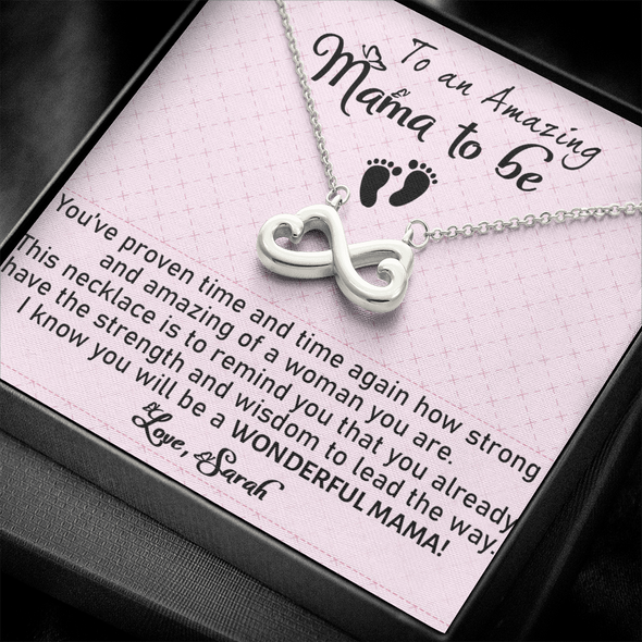 To An Amazing Mama To Be, Infinity Hearts Necklace, Mother's Day, Anniversary, Birthday, Mother's Day, Christmas, Gift For Her Valentine's Day, Jewelry For Mom, Customized Pendant For Newly Mom