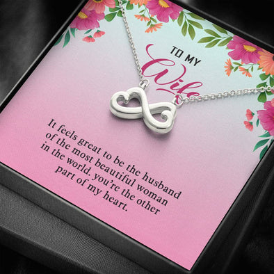 To My Wife, You're The Other Part Of My Heart, Anniversary, Jewelry For Her, Gold Silver Pendant, Infinity Necklace For Wife, Couple Gifts, Love Pendant