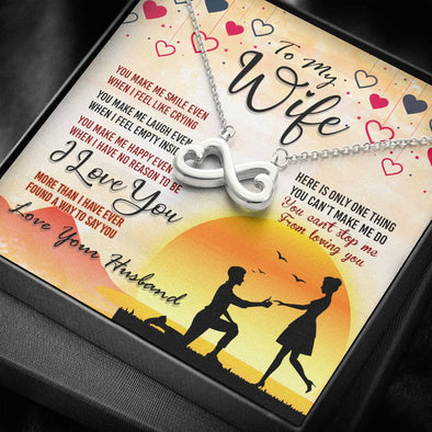 To My Wife You Make Me Happy, Infinity Pendant, Gift for Birthday, Valentine's Day, Anniversary, Couple Jewelry, Present for Wife, Gold/silver Infinity Heart Pendant