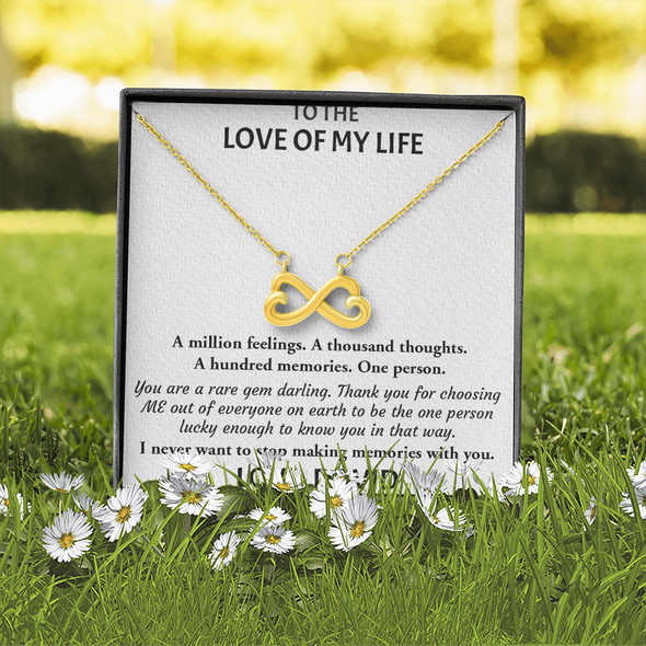 Customized Pendant To Love Of My Life, Infinity Hearts Necklace, Gift For Her, Birthday Gift, Christmas, Anniversary, Gift For Her, Valentine's Day, Jewelry For Her