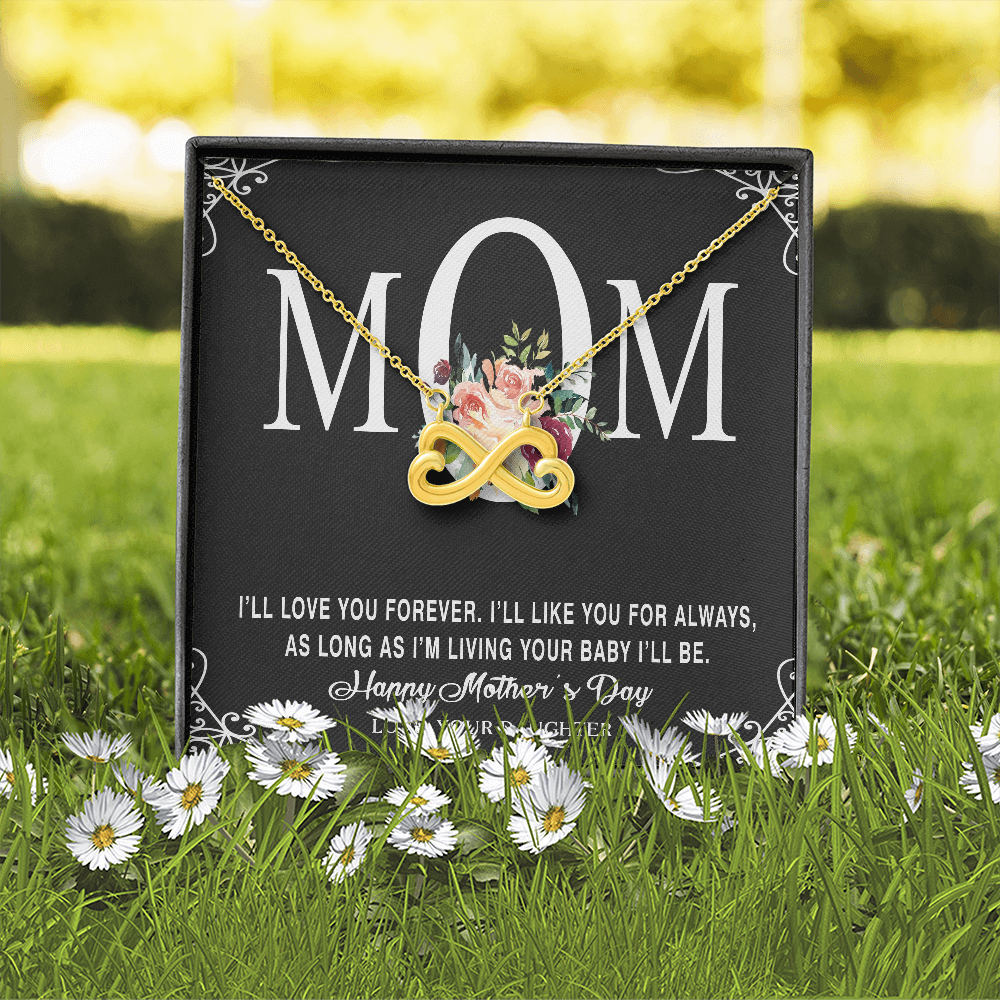 To My Beautiful Mom, Heart-Shaped Infinity Necklace, Birthday, Mother's Day, Christmas, Pendant For Mom, Anniversary, Gift For Her, Valentine's Day