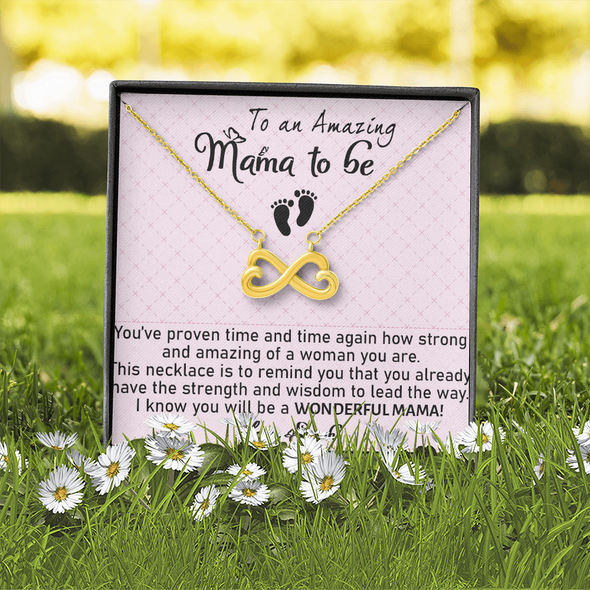 To An Amazing Mama To Be, Infinity Hearts Necklace, Mother's Day, Anniversary, Birthday, Mother's Day, Christmas, Gift For Her Valentine's Day, Jewelry For Mom, Customized Pendant For Newly Mom