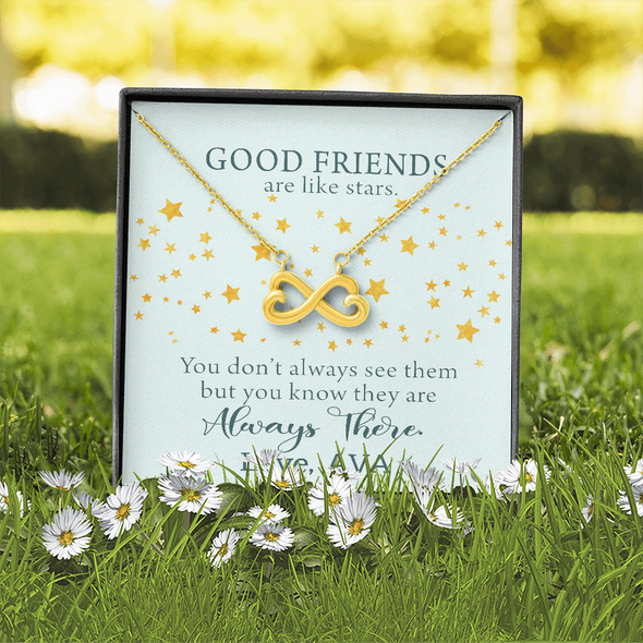 To My Good Friends, Infinity Hearts Necklace With You Don't Always See Them Custom Message Card, Jewelry For Her, Birthday, Gift For Her, Necklace for Her