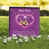 Dear Wife, Infinity Hearts Necklace With Having You In My Life Message Card, Birthday, Anniversary, Valentine's Day Gift, Jewelry For Her, Pendant For Her, Customized Message Card