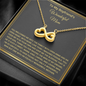 To My Boyfriend's Wonderful Mom, Infinity Hearts Necklace, Birthday, Mother's Day, Gift For Her, Christmas, Valentine's Day, Jewelry For Mom, Silver Pendant, Anniversary