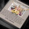 To My Bonus Daughter, Infinity Hearts Necklace With Privilege Of Being Your Mother Message Card, Customized Picture And Name Gift Pendant For Her, Christmas, Birthday, Anniversary, Gift For Her