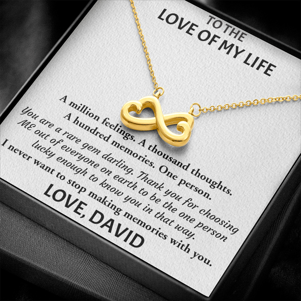 Customized Pendant To Love Of My Life, Infinity Hearts Necklace, Gift For Her, Birthday Gift, Christmas, Anniversary, Gift For Her, Valentine's Day, Jewelry For Her