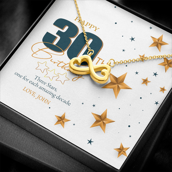 Customized Birthday Year & Name, Infinity Hearts Necklace, Gift For Wife/Mom/Girlfriend/Sister, Precious Gift For Her, Necklace For Her, Best Birthday Gift For Her, Jewelry For Her
