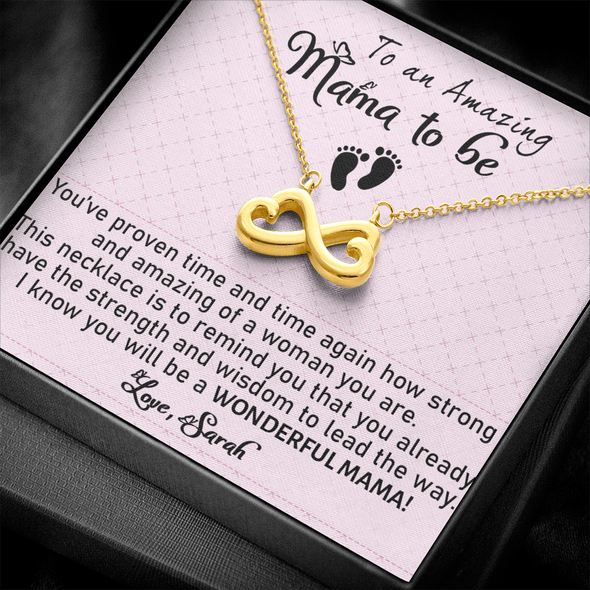 To An Amazing Mama To Be, Infinity Hearts Necklace, Mother's Day, Anniversary, Birthday, Mother's Day, Christmas, Gift For Her Valentine's Day, Jewelry For Mom, Customized Pendant For Newly Mom