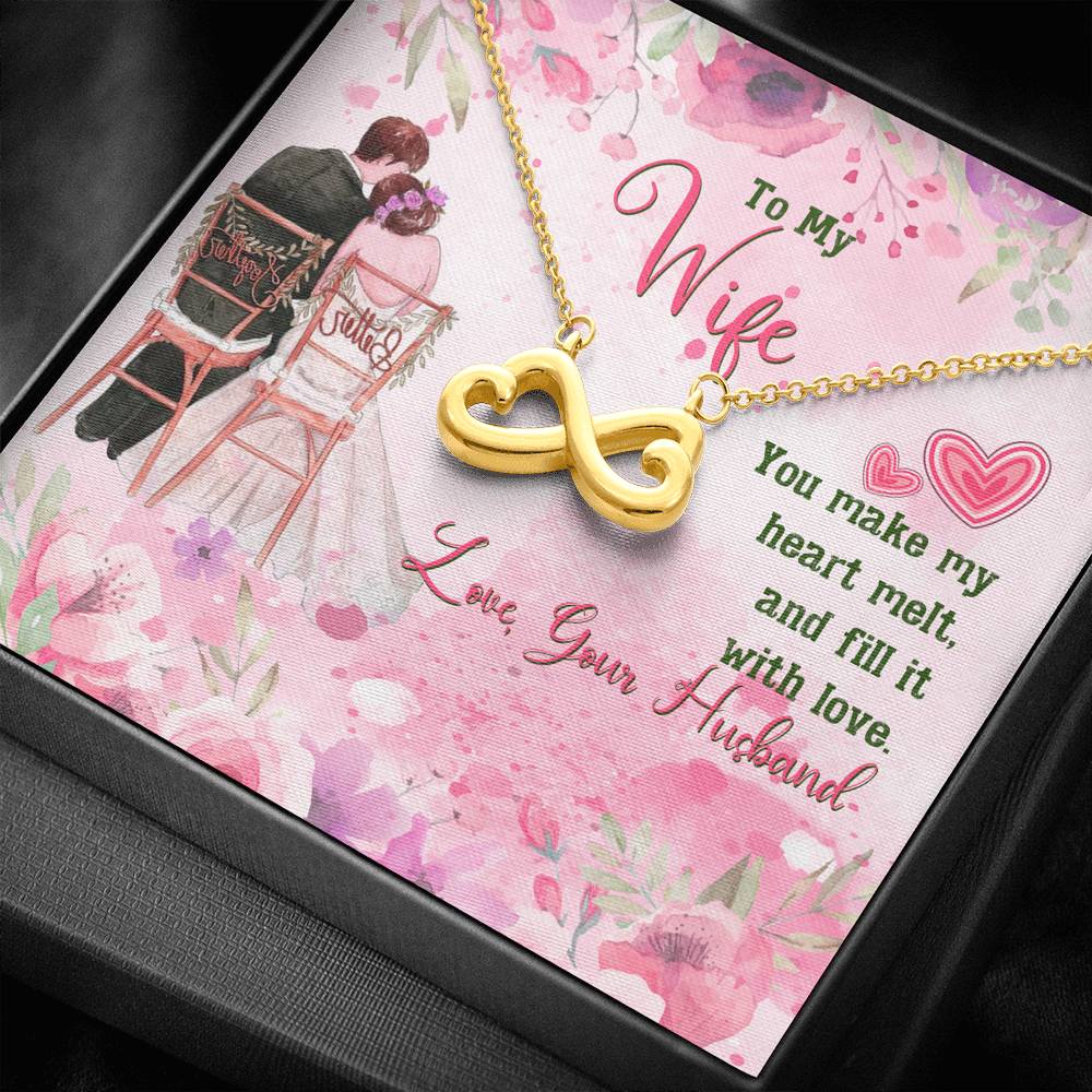Birthday Gift for Wife, Infinity Necklace With Message Card, Pendant for Wife, Couple Collection, Valentine's Day, Christmas, Anniversary, Present for Birthday