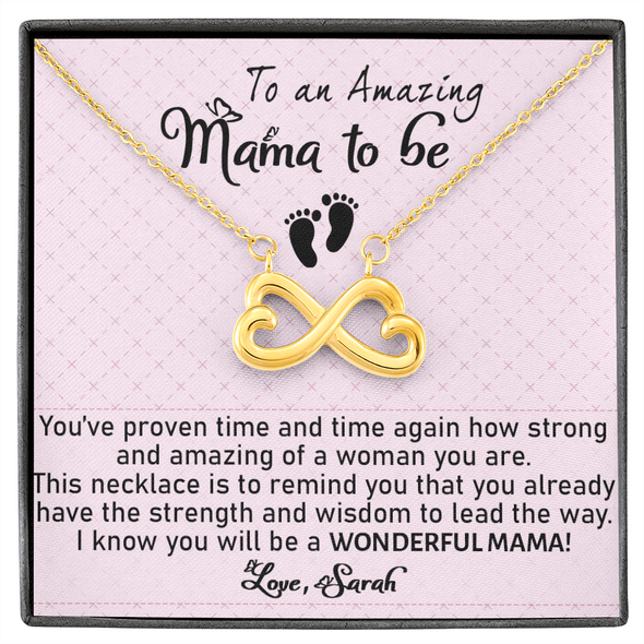 To An Amazing Mama To Be, Infinity Hearts Necklace, Mother's Day, Anniversary, Birthday, Mother's Day, Christmas, Gift For Her Valentine's Day, Jewelry For Mom, Customized Pendant For Newly Mom