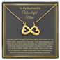 To My Boyfriend's Wonderful Mom, Infinity Hearts Necklace, Birthday, Mother's Day, Gift For Her, Christmas, Valentine's Day, Jewelry For Mom, Silver Pendant, Anniversary
