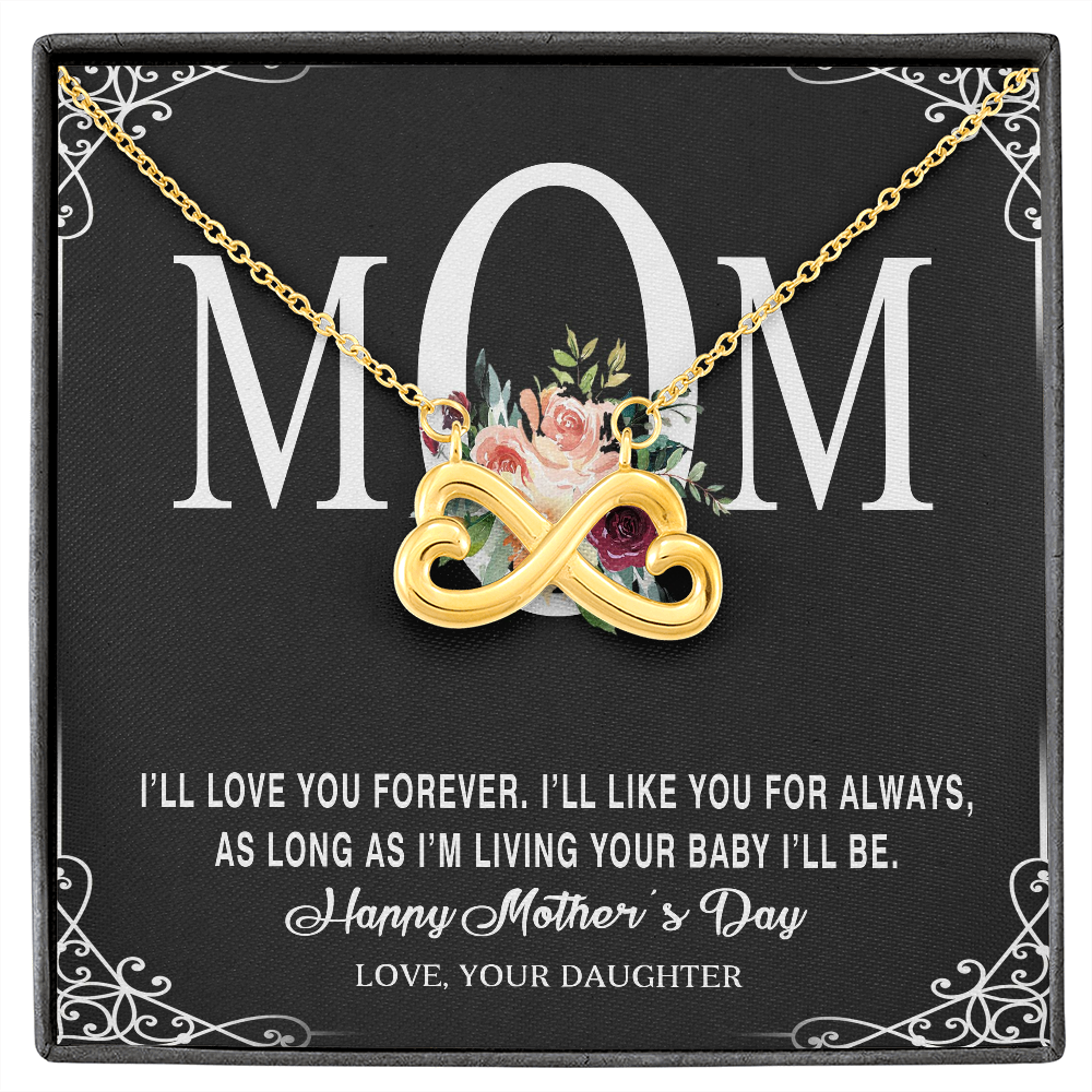 To My Beautiful Mom, Heart-Shaped Infinity Necklace, Birthday, Mother's Day, Christmas, Pendant For Mom, Anniversary, Gift For Her, Valentine's Day