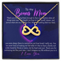 To My Bonus Mom, Infinity Hearts Necklace, Necklace With Thanks For Being Brave Message Card For Her, Mother’s Day Gift Pendant For Her, Christmas, Birthday, Anniversary, Jewelry For Her