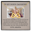 To My Bonus Daughter, Infinity Hearts Necklace With Privilege Of Being Your Mother Message Card, Customized Picture And Name Gift Pendant For Her, Christmas, Birthday, Anniversary, Gift For Her