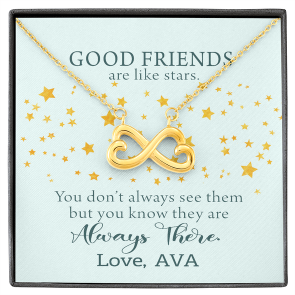 To My Good Friends, Infinity Hearts Necklace With You Don't Always See Them Custom Message Card, Jewelry For Her, Birthday, Gift For Her, Necklace for Her
