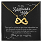To My Boyfriend's Mom, Infinity Hearts Necklace, Birthday, Gift For Her, Valentine's Day, Jewelry For Mom, Silver Pendant, Christmas, Mother's Day, Thank You For Everything