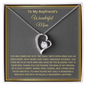 To My Boyfriend's Wonderful Mom, Forever Love Necklace, Birthday, Mother's Day, Gift For Her, Christmas, Valentine's Day, Jewelry For Mom, Silver Pendant, Anniversary