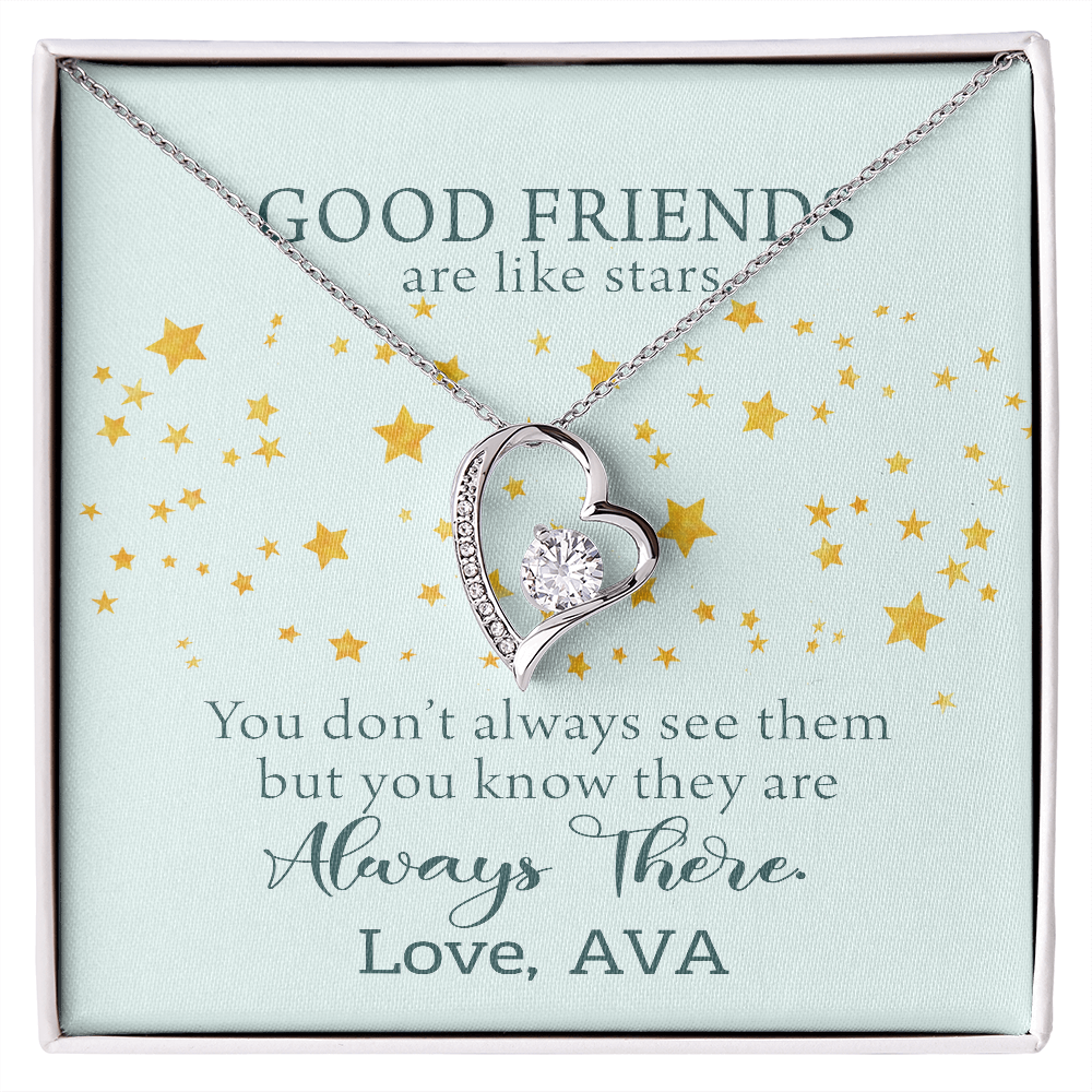 To My Good Friends, Forever Love Necklace With You Don't Always See Them Custom Message Card, Jewelry For Her, Birthday, Gift For Her, Necklace for Her