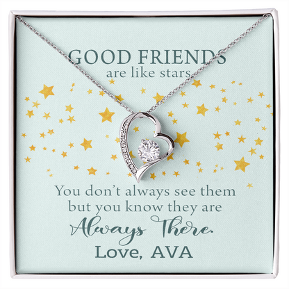 To My Good Friends, Forever Love Necklace With You Don't Always See Them Custom Message Card, Jewelry For Her, Birthday, Gift For Her, Necklace for Her