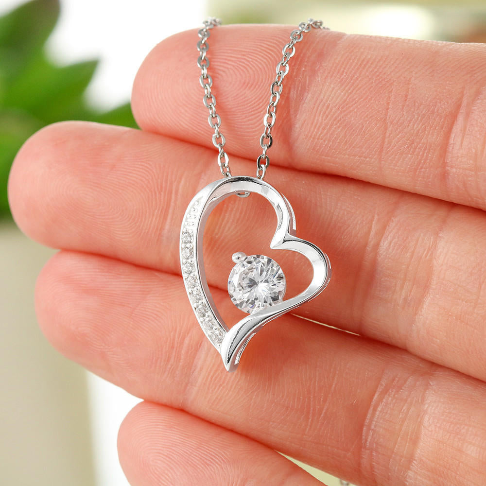 To My Soulmate Silver Forever Love Necklace, Gift for Your Better Half, I Love You Forever and Always Necklace, Pendant with Message Card, Couple Gifts, Jewelry for Her