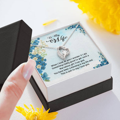 Couple Gifts, Gold/silver Necklace From Husband, Forever Love Heart Necklace With Message Card, Jewelry for Her, Gift for Valentine's Day, Christmas, Anniversary