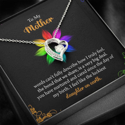 To My Mother, You Have Nurtured And Cared Since the Day Of My Birth, Love forever Necklace, Gold/Silver Pendant With Message Card, Jewelry For Her