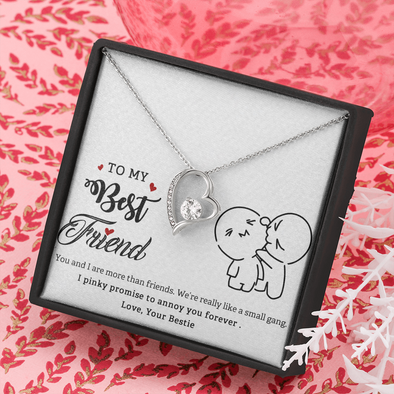 To My Best Friend, Forever Love Necklace With You And I Are More Than Friends Message Card, Necklace for Her, Pendant For Her, Birthday, Gift For Her, Jewelry For Her
