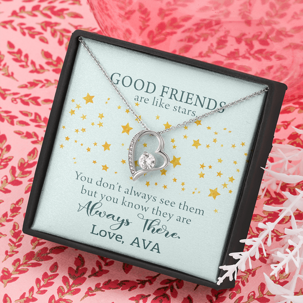 To My Good Friends, Forever Love Necklace With You Don't Always See Them Custom Message Card, Jewelry For Her, Birthday, Gift For Her, Necklace for Her